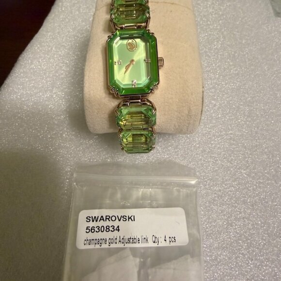Swarovski Millenia Quartz Crystal Green Dial Ladies Watch - Picture 1 of 5